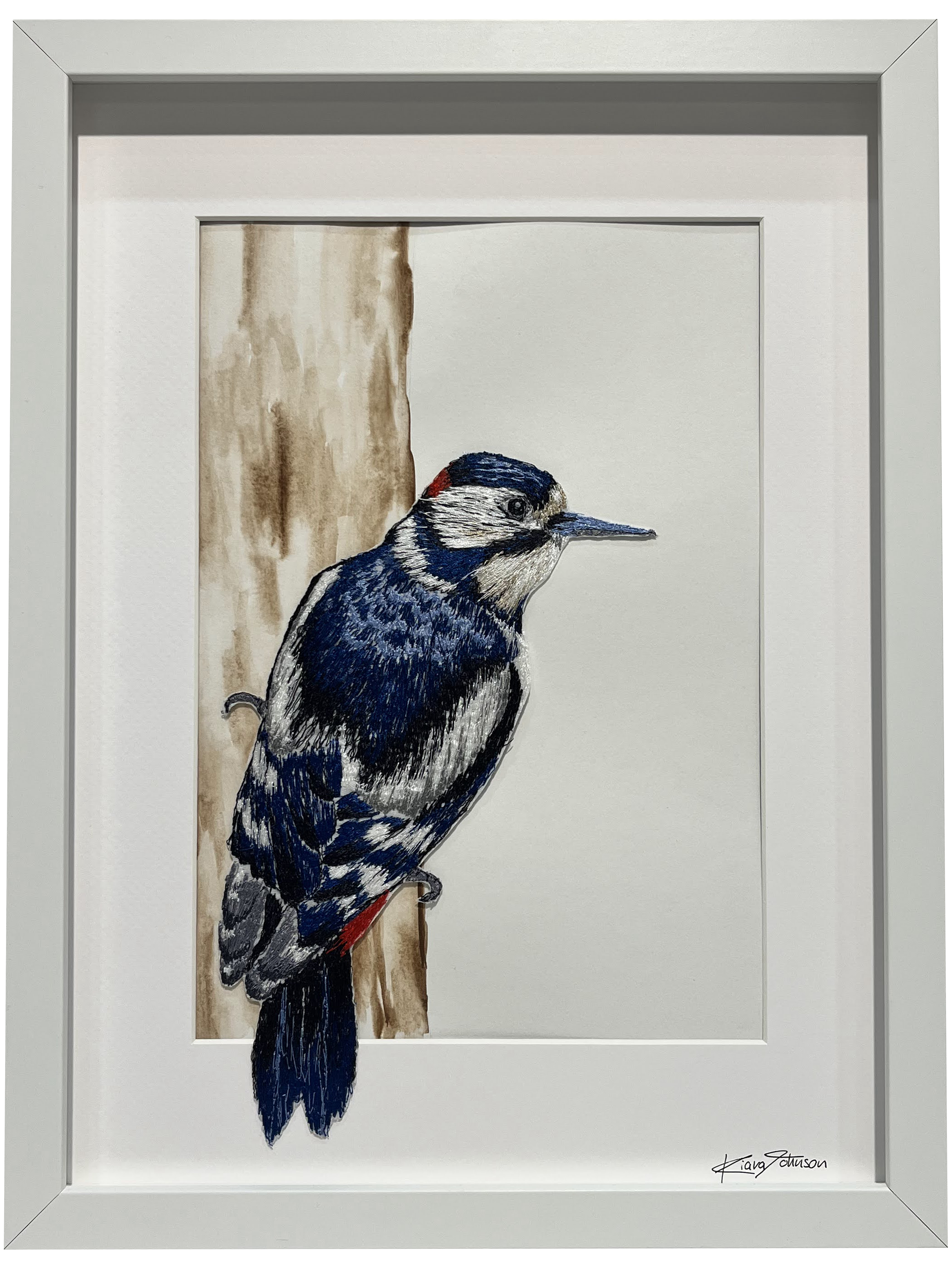 Great Spotted Woodpecker Embroidery