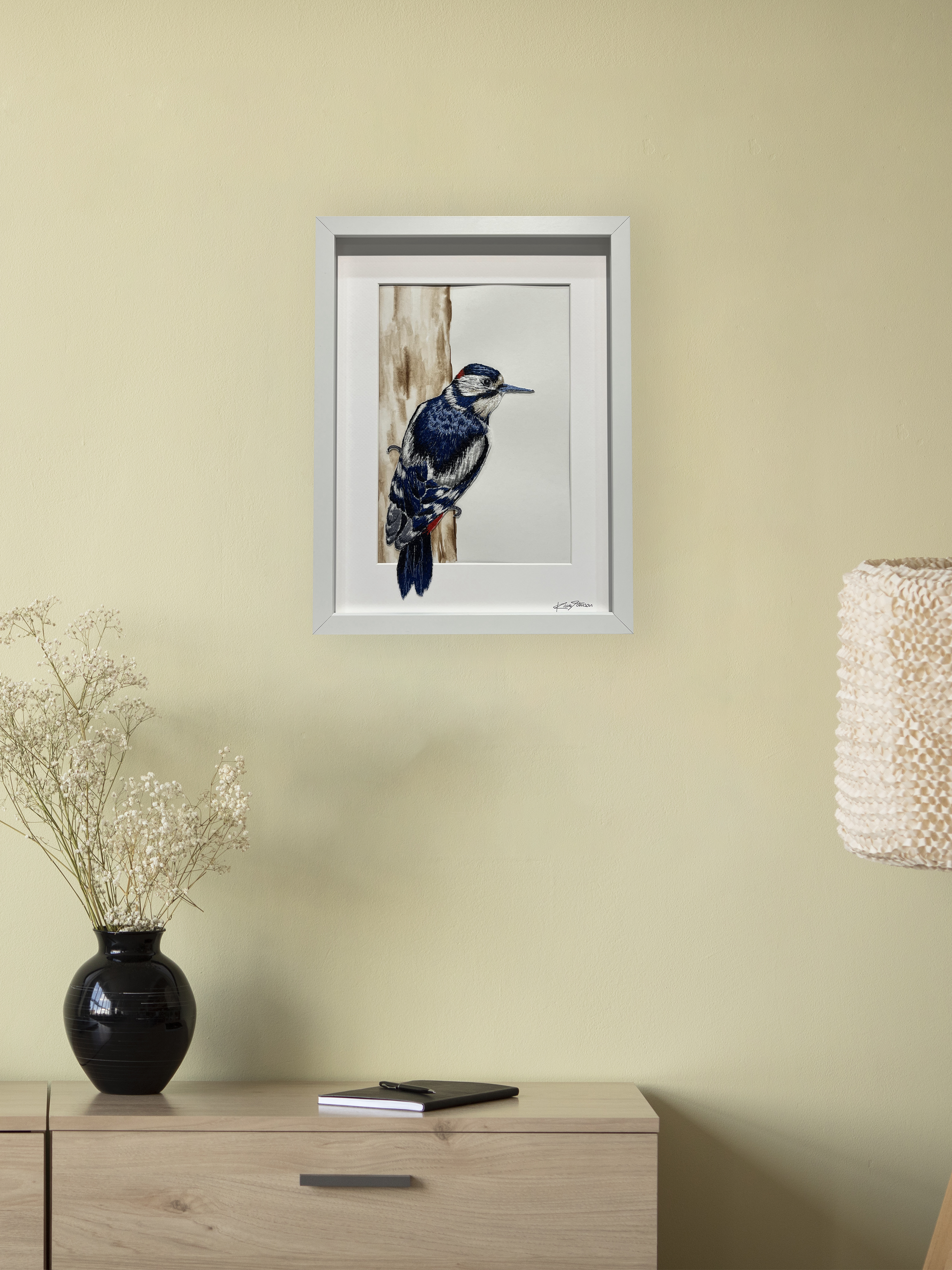 Great Spotted Woodpecker Embroidery