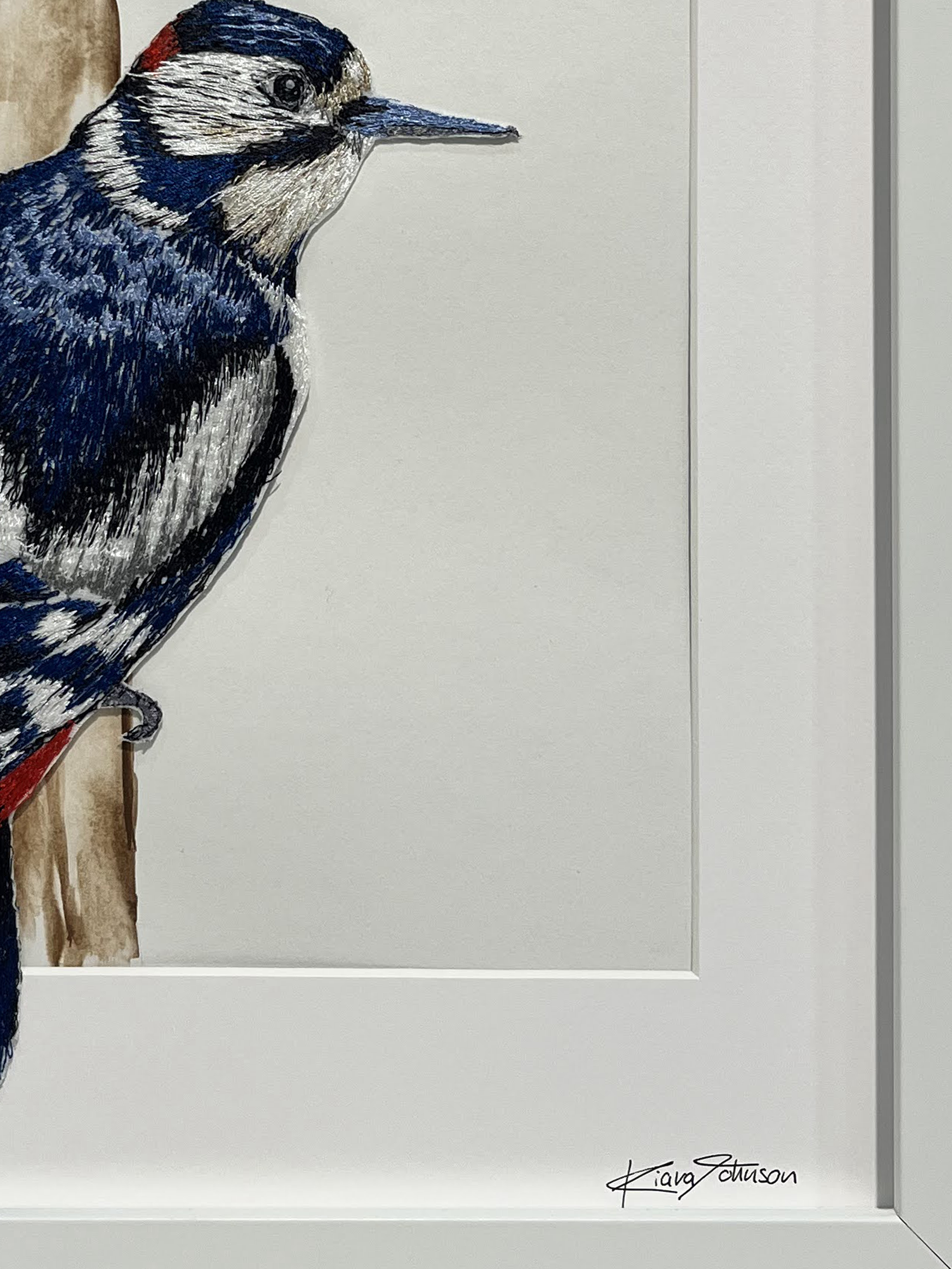 Great Spotted Woodpecker Embroidery